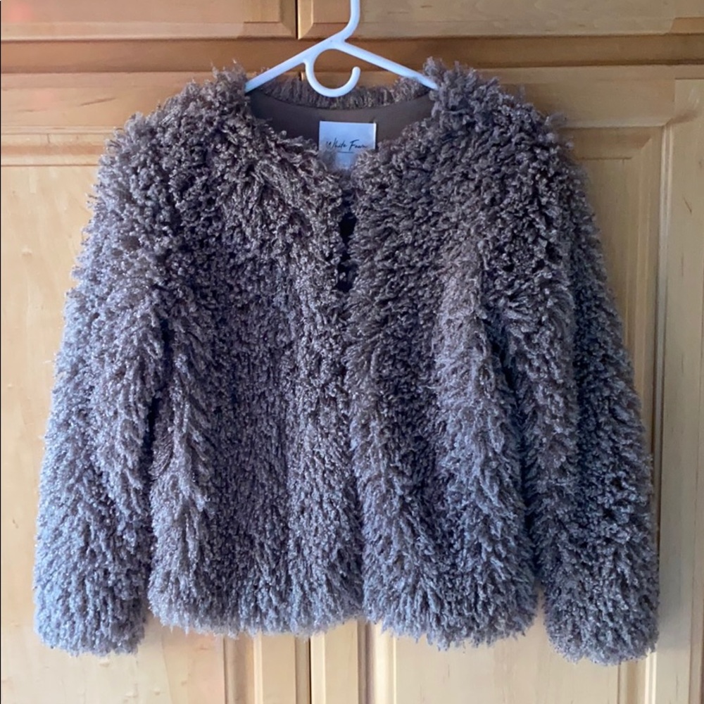 White Fawns Girls Fur Jacket